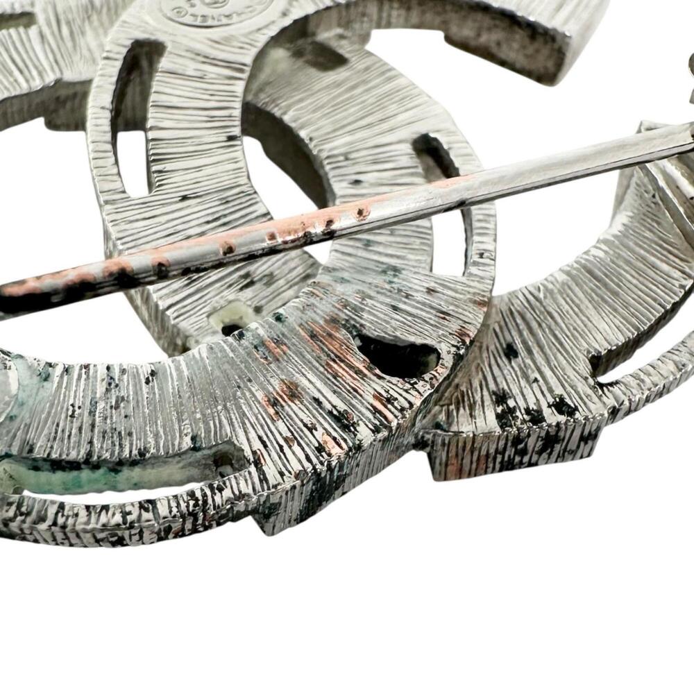 CHANEL Silver Logo Brooch - Picture 6 of 6